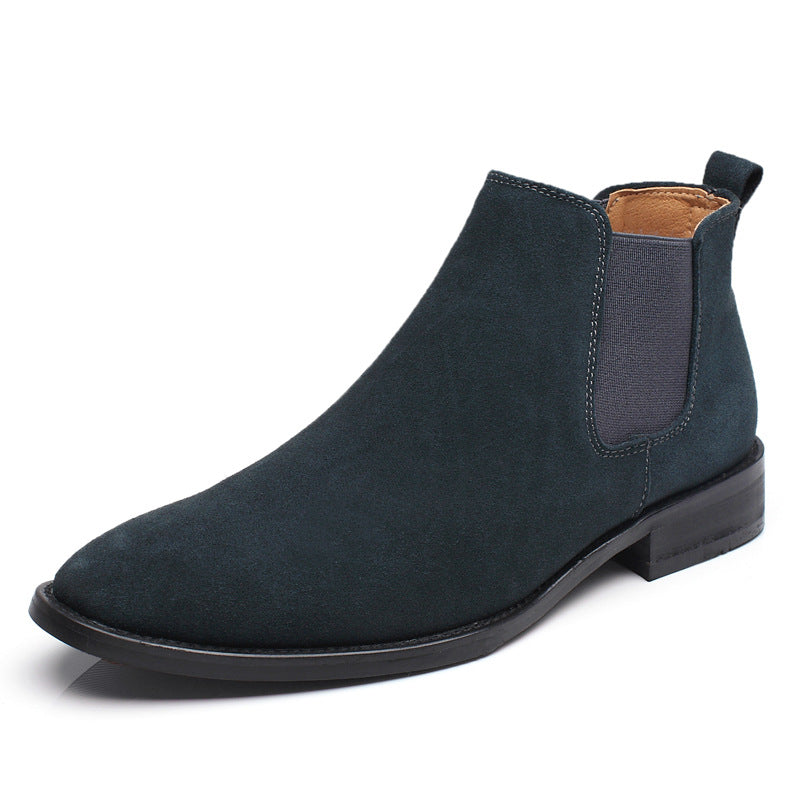 Men's pointed toe suede frosted Martin boots