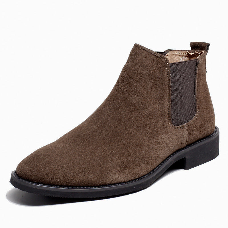 Men's pointed toe suede frosted Martin boots