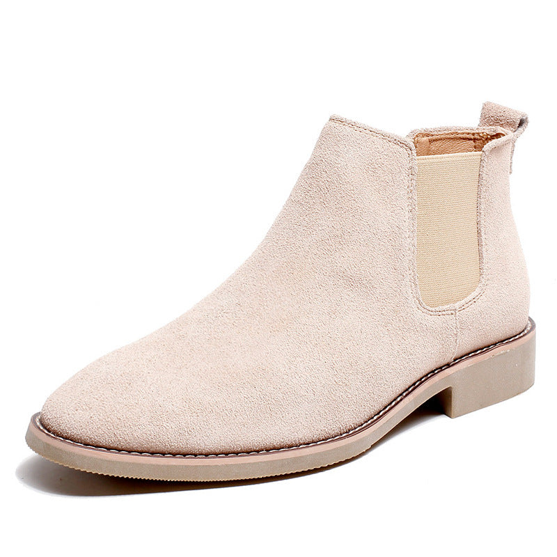 Men's pointed toe suede frosted Martin boots