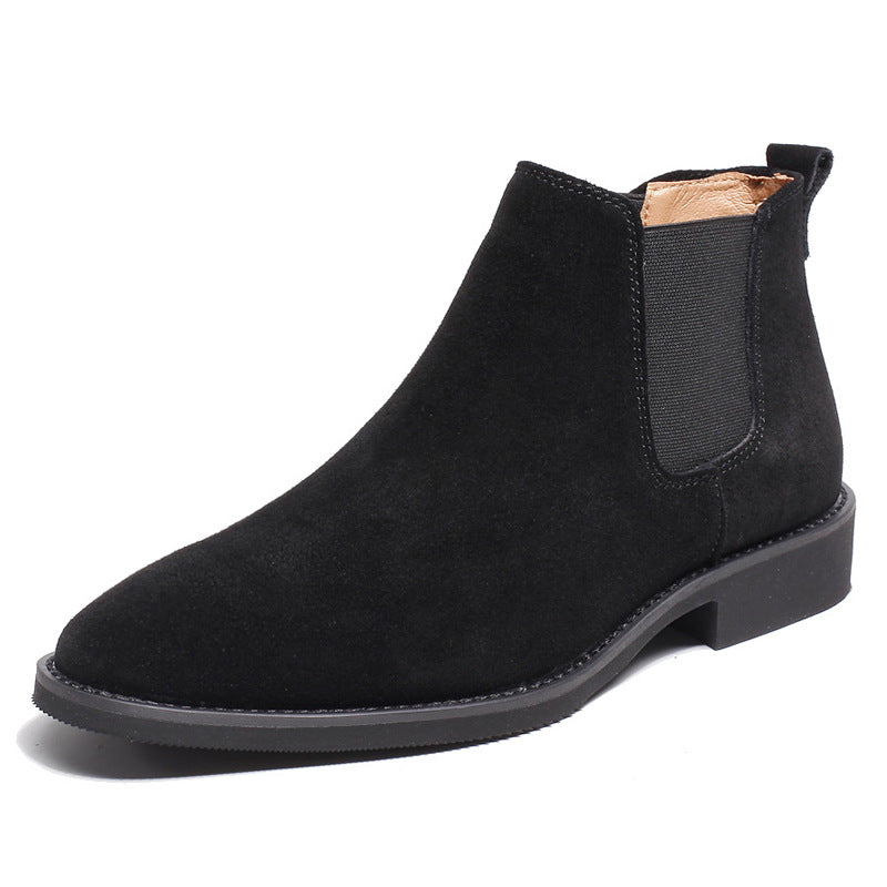 Men's pointed toe suede frosted Martin boots